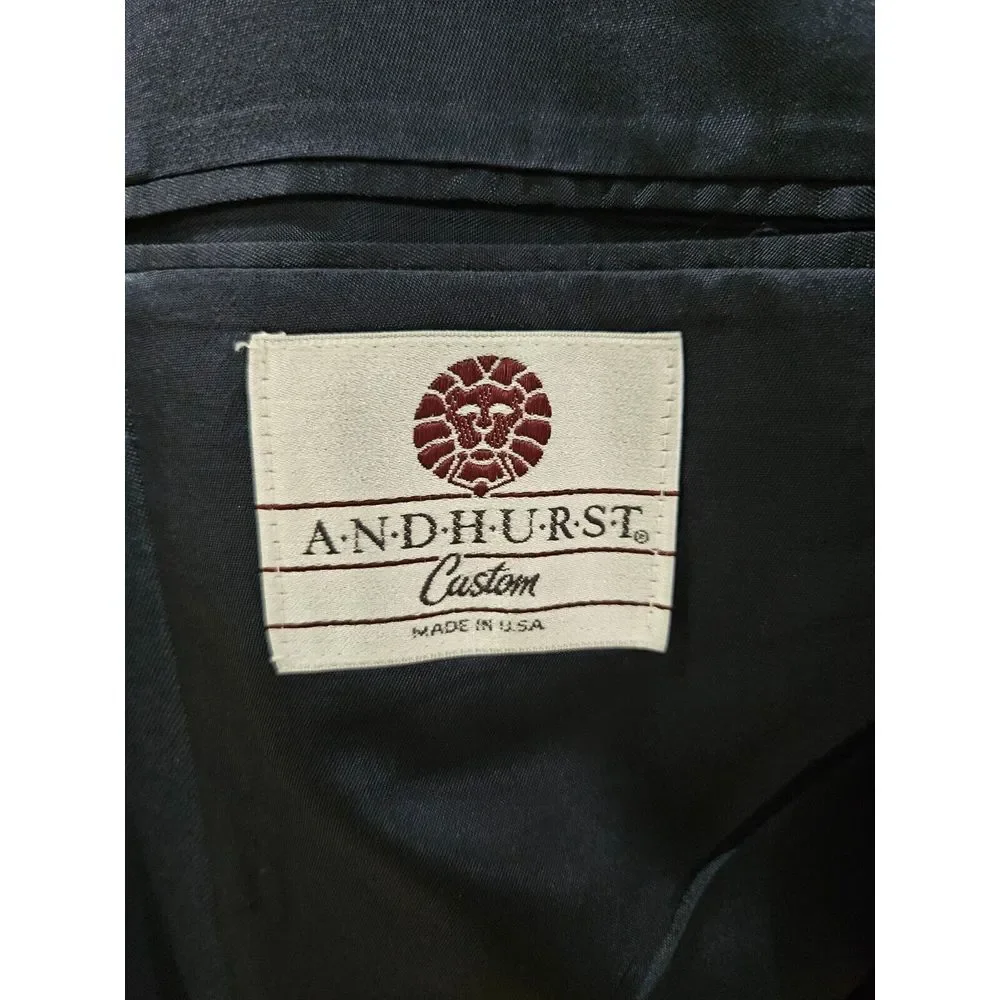 Andhurst Custom Suit Jacket/Sport Coat/Blazer Navy Blue Gold Buttons Made In USA